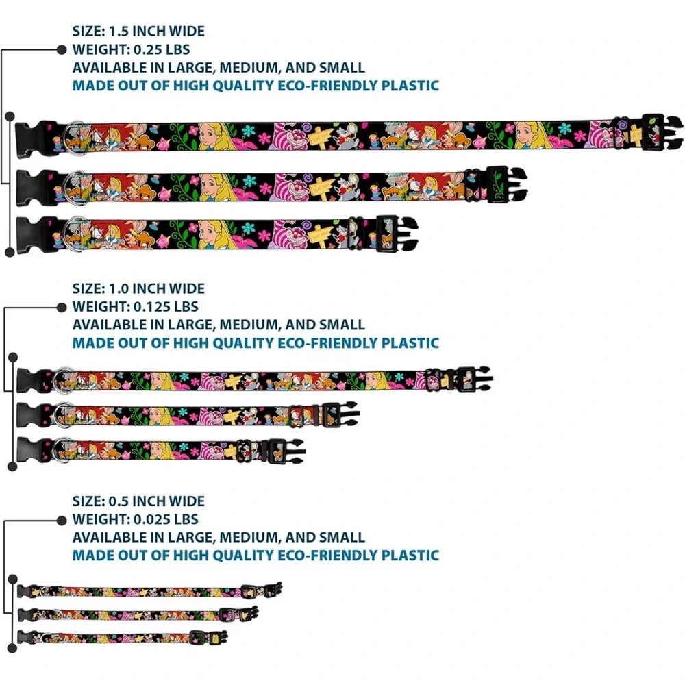 Buckle-Down Plastic Clip Collar Alice's Encounters in Wonderland - 1/2